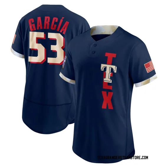 Texas Rangers Adolis Garcia Navy Game Men's 2021 All-Star