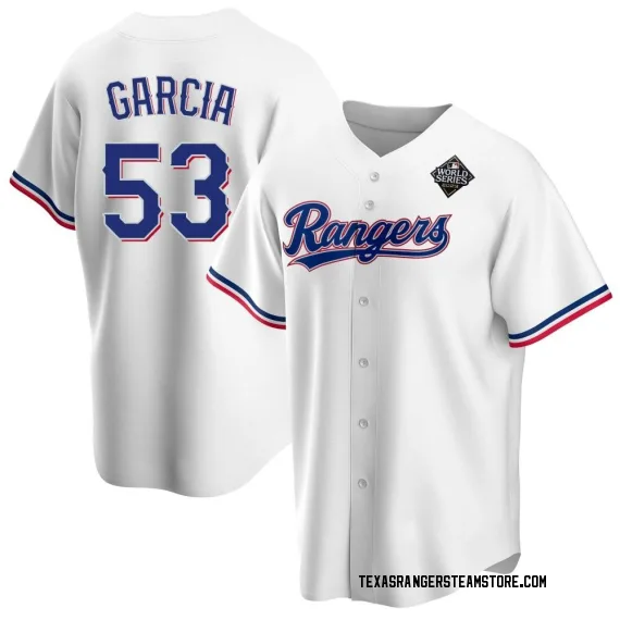 Texas Rangers Adolis Garcia White Replica Men's Home 2023 World Series