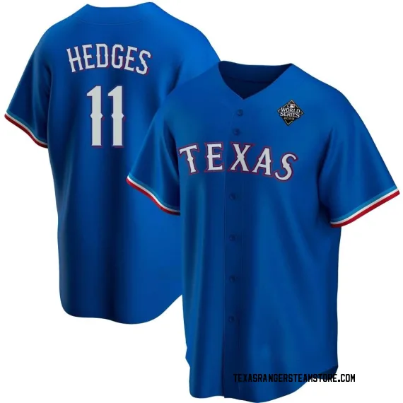 Texas Rangers Austin Hedges Royal Replica Youth Alternate 2023 World ...