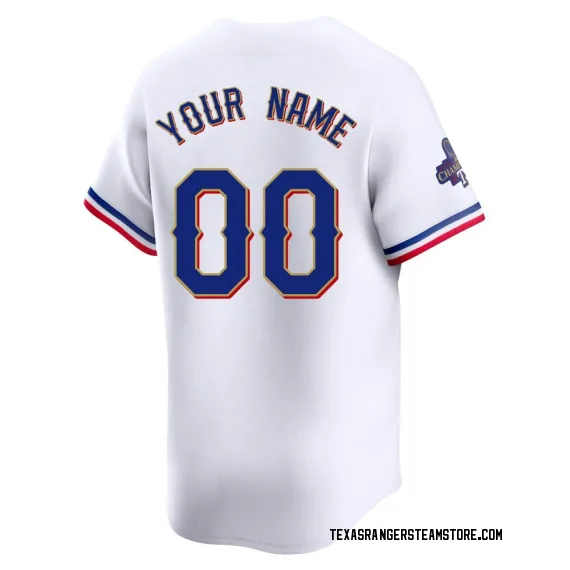 Texas Rangers Custom Gold Limited Youth White 2024 Collection Player ...