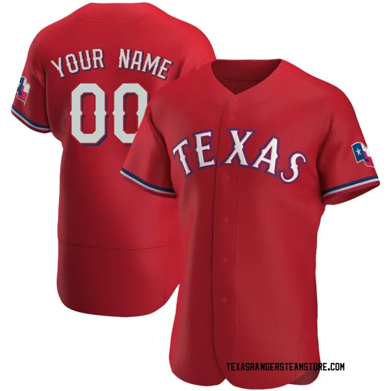 Texas Rangers Custom Red Authentic Men's Alternate Player Jersey  S,M,L,XL,XXL,XXXL,XXXXL