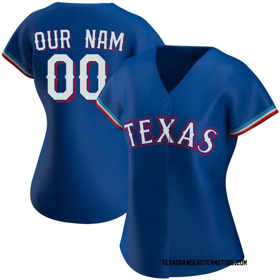 Texas Rangers Custom Royal Authentic Women's Alternate Player Jersey S ...