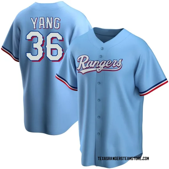 Texas Rangers Hyeon-jong Yang Light Blue Replica Men's Hyeon-Jong Yang  Alternate Player Jersey S,M,L,XL,XXL,XXXL,XXXXL