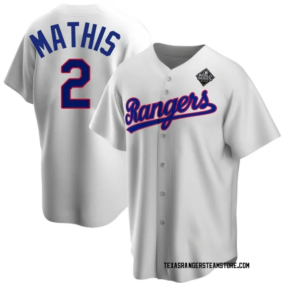 Texas Rangers Jeff Mathis White Replica Youth Home Cooperstown ...