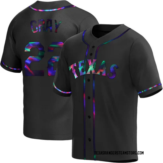 Texas Rangers Jon Gray Black Holographic Replica Men's Alternate