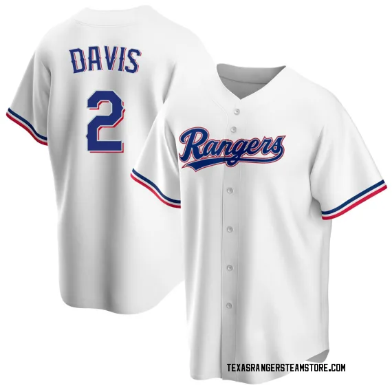 Texas Rangers Khris Davis White Replica Youth Home Player Jersey