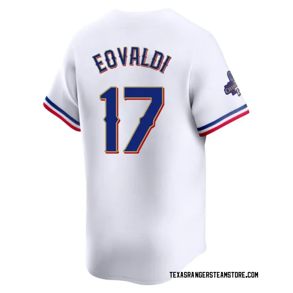 Texas Rangers Nathan Eovaldi Gold Limited Youth White 2024 Collection Player Jersey S,M,L,XL,XXL