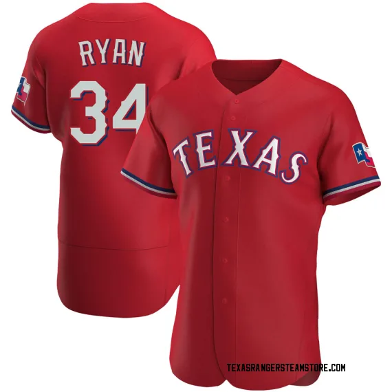 Texas Rangers Nolan Ryan Official Red Authentic Men's Majestic Cool Base  Alternate Player MLB Jersey S,M,L,XL,XXL,XXXL,XXXXL