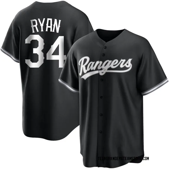 Texas Rangers Nolan Ryan White Replica Men's Black/ Player Jersey  S,M,L,XL,XXL,XXXL,XXXXL