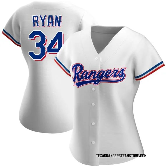 Texas Rangers Nolan Ryan White Replica Women's Home Player Jersey  S,M,L,XL,XXL,XXXL,XXXXL