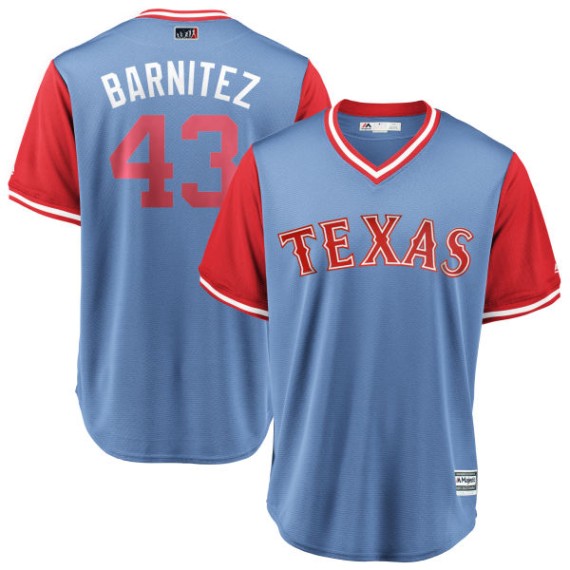 Texas Rangers Tony Barnette Official Light Blue Replica Youth