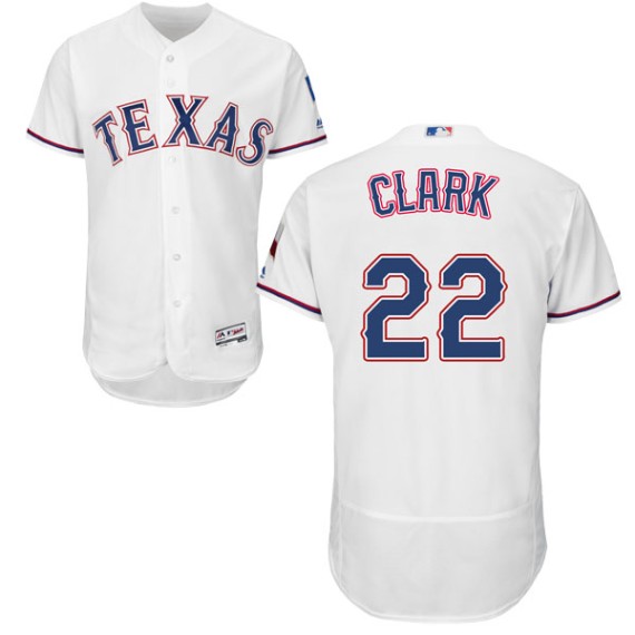Texas Rangers Will Clark Official White Authentic Youth Majestic Flex Base  Home Collection Player MLB Jersey S,M,L,XL,XXL,XXXL,XXXXL