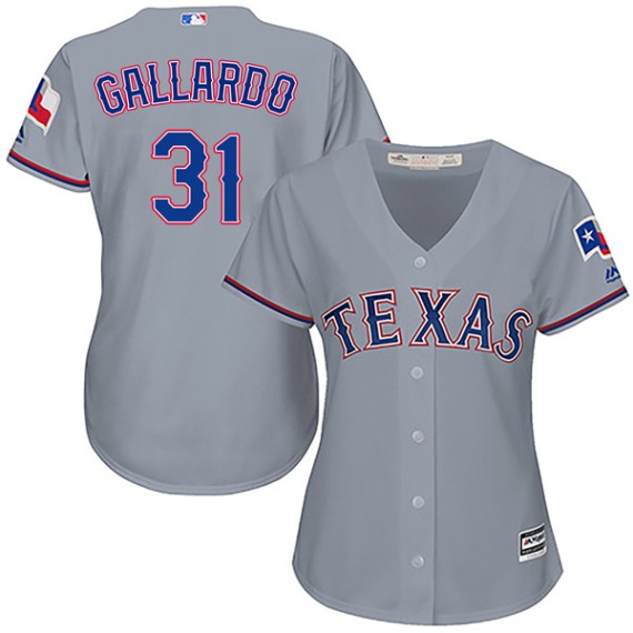 Texas Rangers Yovani Gallardo Official Gray Replica Women's Majestic